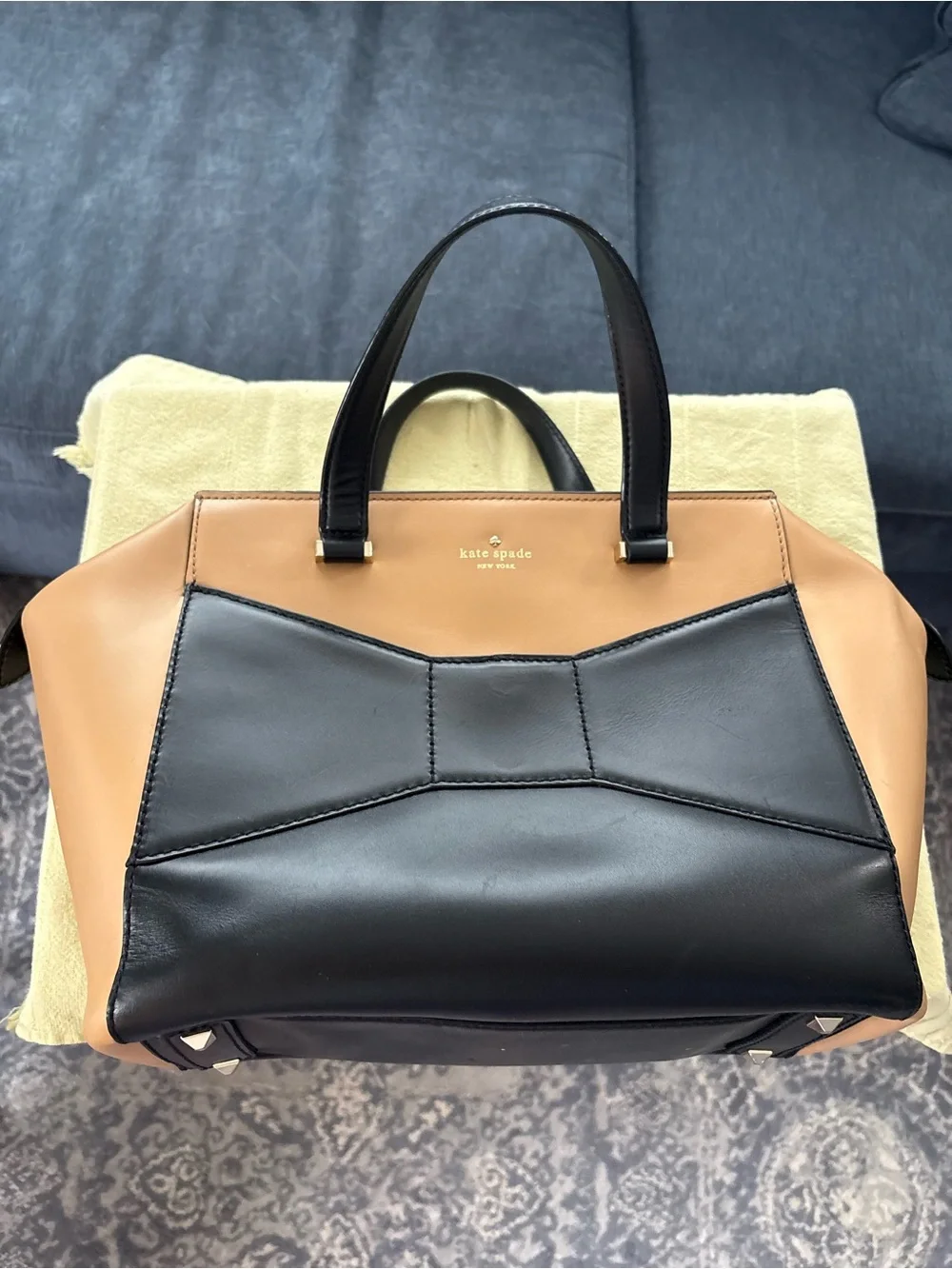 kate spade Large 2 Park Avenue Beau Bag in tan and black